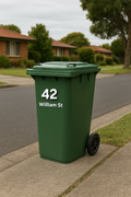 🗑️ Custom Rubbish Bin Address Decals – Durable Outdoor Vinyl